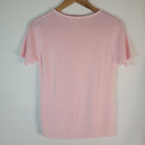 Pineapple 100% Silk Pale Pink Knitted Top - Picture 2 of 10